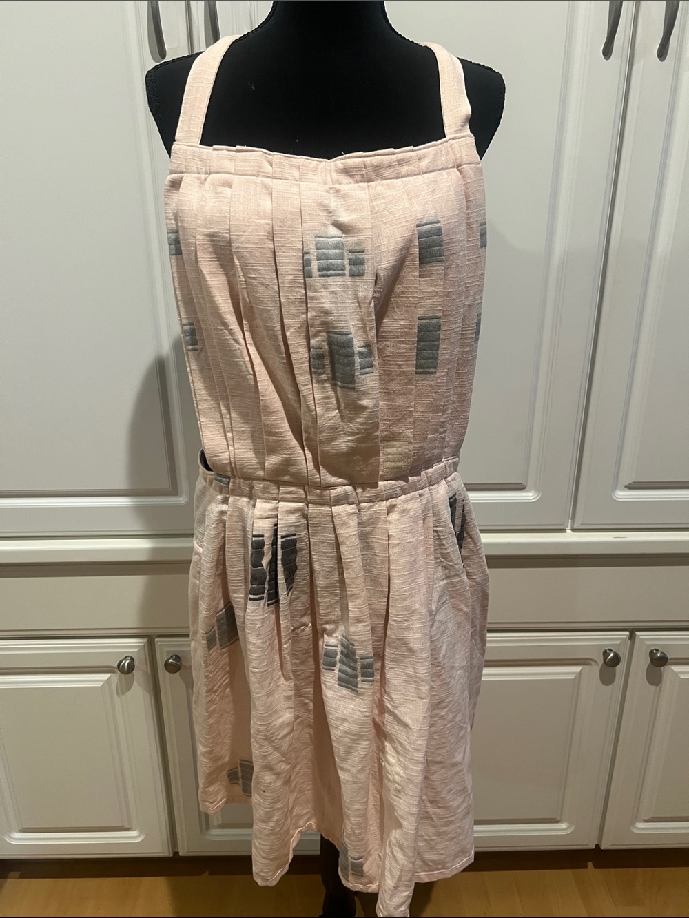 Pink & Gray Linen Apron
